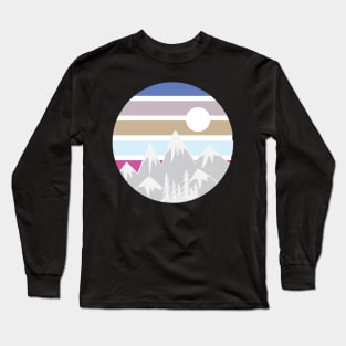 Striped Mountains Circle Long Sleeve T-Shirt